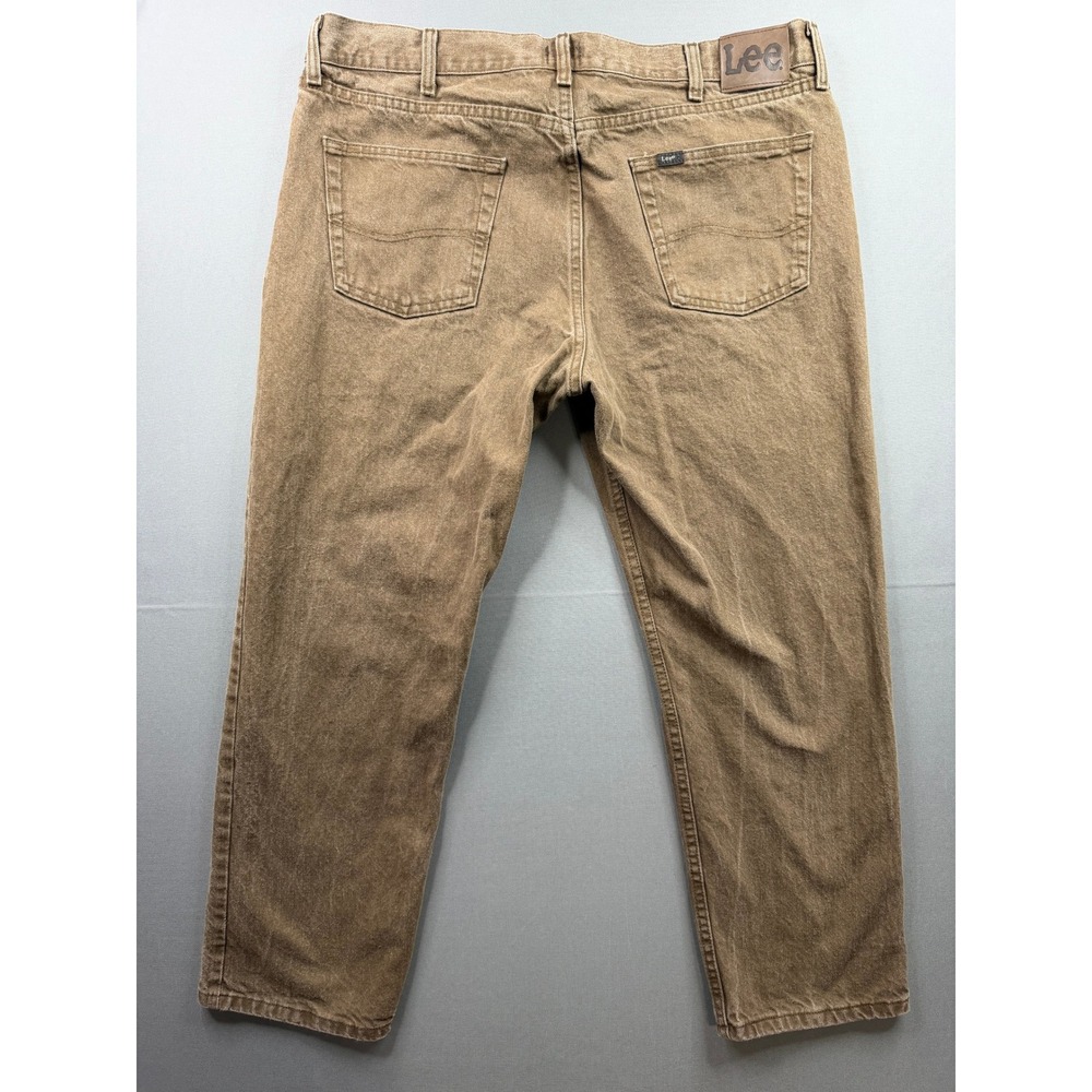 Lee Regular Fit Jeans Mens Brown Straight Leg Denim 40x27